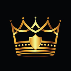 Crown modern golden logo vector