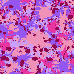 Fototapeta na wymiar Pink, burgundy, lilac, purple camouflage seamless pattern