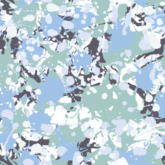 Black, teal, green, blue, white camouflage seamless pattern