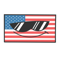 Cool sunglasses american flag cartoon illustration