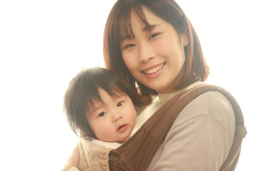 笑顔の親子