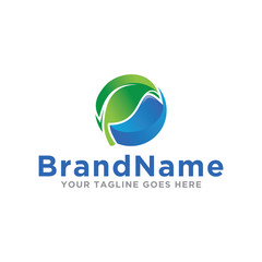 Water leaf ecology logo icon. Leaf ecology logo template. Modern design on white background.