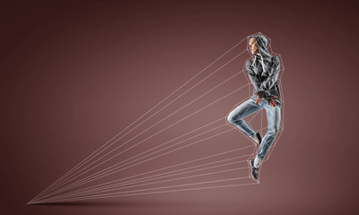 Dance is a passion . Mixed media