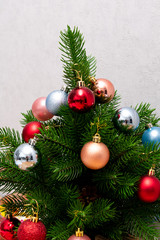 Naklejka na ściany i meble New Year's toys on Christmas tree