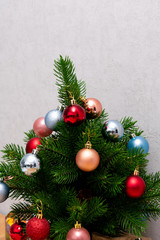 Fototapeta na wymiar New Year's toys on Christmas tree