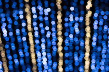 blue background with a garland bokeh blurred lines