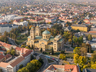 Fototapeta na wymiar aerial photo of Basilica in Eger