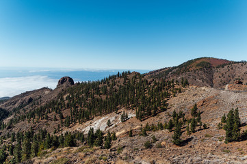 Fototapeta na wymiar Beautiful panorama of nature above the clouds on the island of Tenerife