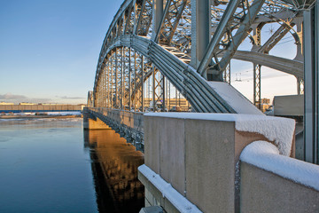 The bridge of Peter the Great (Bolsheokhtinsky). St. Petersburg. Russia