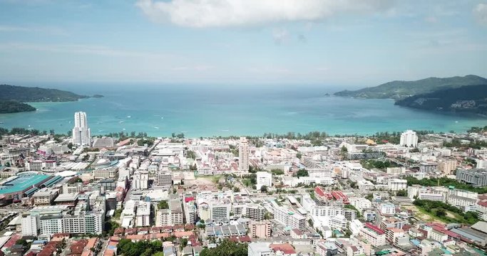 shot of patong city near the andaman sea in phuket thailand