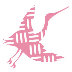 正月　アイコン　鶴