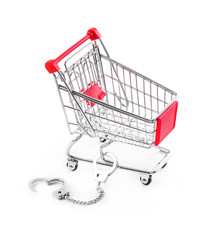 Shopping cart and handcuffs