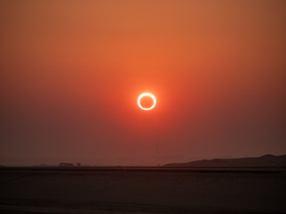 Annular Solar Eclipse of the Sun in Hofuf, Saudi Arabia