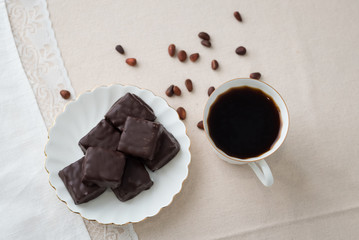 Chocolate and coffee beans