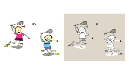 Fototapeta premium Badminton Children.