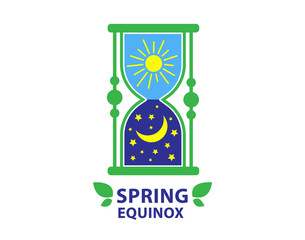 Day of spring equinox and autumn equinox. Day and Night background. Design concept.