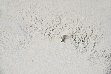 hammering nails on the broken wall