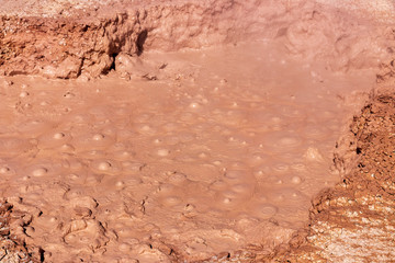 Geyser and hot spring on the altiplano in Bolivia