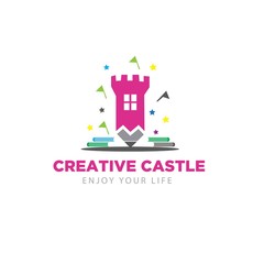 creative castle logo designs child modern and simple