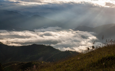 sunset in the mountains