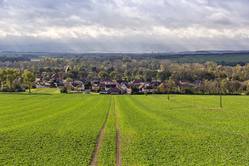 View of the beautiful landscape of the Harz Mountains.