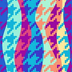 Classic Hounds-tooth pattern in a patchwork collage style.