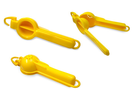 Plastic Lime Squeezer on a white background,with clipping path