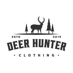 vintage outdoor and hunter logo  icon and illustration