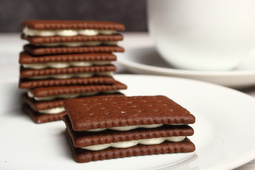 Chocolate Cream Cookie Sandwich