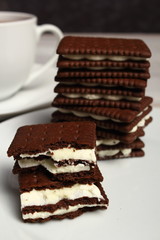 Chocolate Cream Cookie Sandwich