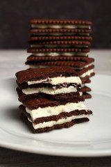 Chocolate Cream Cookie Sandwich