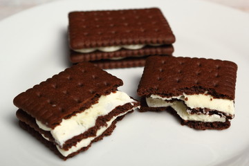 Chocolate Cream Cookie Sandwich