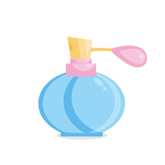Cute cartoon perfume bottle. Vector illustration for Valentine's Day.