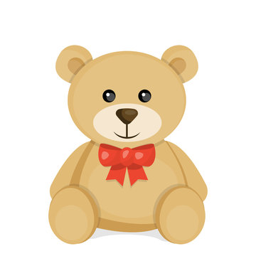 Naklejki Cute cartoon teddy bear. Vector illustration for Valentine's Day.