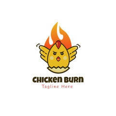Chicken burn logo for fried chicken business