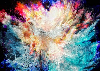 爆発した煙のクローズアップ