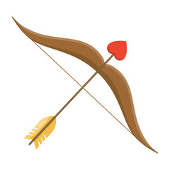 Cupid arrow. Bow with cupid arrow. Vector illustration for Valentine's Day.