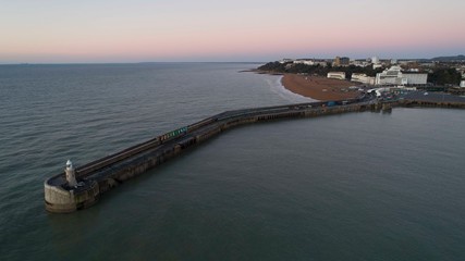 Folkestone and the Harbour Arm from the air.