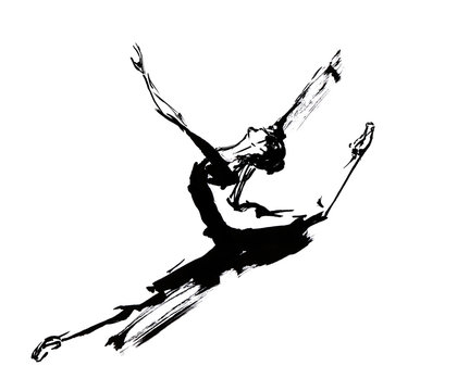 Fototapeta Sketch of dancing ballerina
