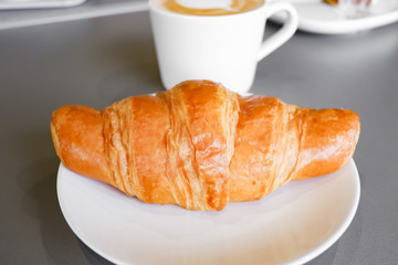 Fresh baked homemade butter croissant