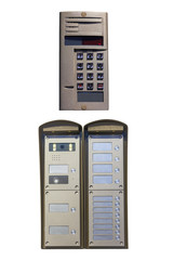 two modern code devices to limit the entrance to  premises   isolated on white background