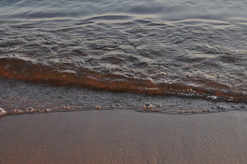 evening sea sand seaside wave background