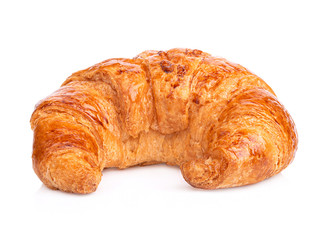 freshly baked croissant isolated on white background