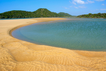 Lagoon landscape with clear waters at Kosi Bay, South Africa