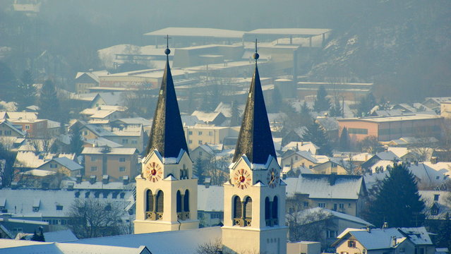 view of Goetzis (Götzis) town in Vorarlberg, Austria