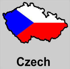 Czech Republic country map icon