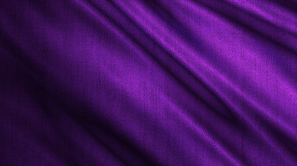 Fototapeta na wymiar Purple fabric cloth is wave, cloth design fashion concept. Textile satin.
