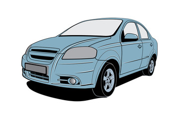 Car on a white background, vector