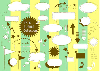 手書き風　ふきだしセット　茶色