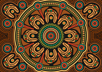 Illustration based on aboriginal style of background.